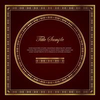 Luxury golden square and round frame set vector
