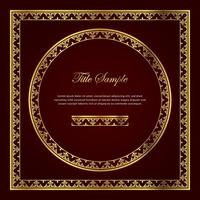 Luxury golden square and round frame set vector