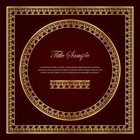 Luxury golden square and round frame set vector