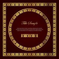 Luxury golden square and round frame set vector