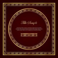 Luxury golden square and round frame set vector