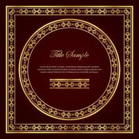 Luxury golden square and round frame set vector