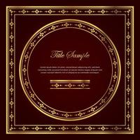 Luxury golden square and round frame set vector