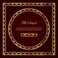 Luxury golden square and round frame set vector