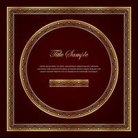 Luxury golden square and round frame set vector