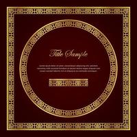 Luxury golden square and round frame set vector