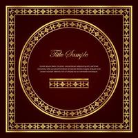 Luxury golden square and round frame set vector