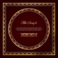 Luxury golden square and round frame set vector