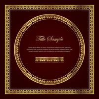 Luxury golden square and round frame set vector