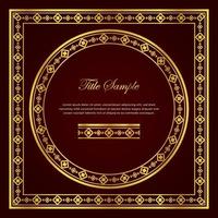Luxury golden square and round frame set vector