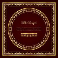 Luxury golden square and round frame set vector