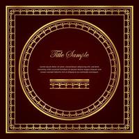 Luxury golden square and round frame set vector