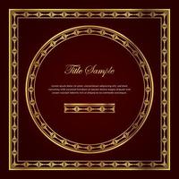 Luxury golden square and round frame set vector