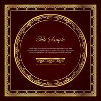 Luxury golden square and round frame set vector
