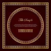 Luxury golden square and round frame set vector