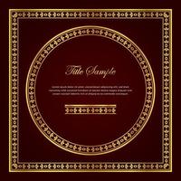 Luxury golden square and round frame set vector