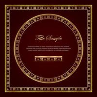 Luxury golden square and round frame set vector