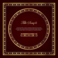 Luxury golden square and round frame set vector