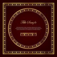 Luxury golden square and round frame set vector