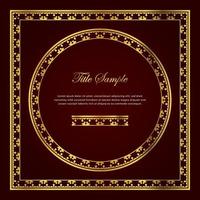 Luxury golden square and round frame set vector