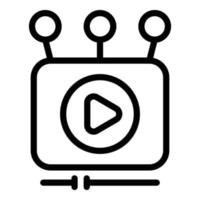 Video sharing icon, outline style vector