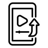 Send video icon, outline style vector