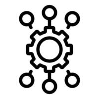 Settings icon, outline style vector
