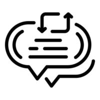 Repost chat icon, outline style vector