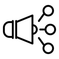 Social network megaphone icon, outline style vector