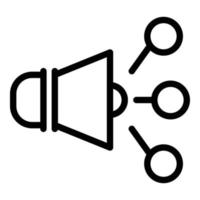 Social network megaphone icon, outline style vector