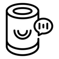 Audio recognition icon, outline style vector