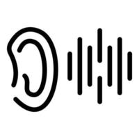 Ear voice recognition icon, outline style vector