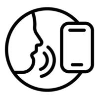Voice command icon, outline style vector