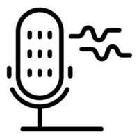 Voice recorder icon, outline style vector