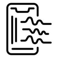 Device speech recognition icon, outline style vector