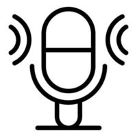 Mic voice recorder icon, outline style vector