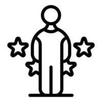 Self-esteem man icon, outline style vector