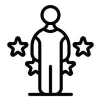 Self-esteem man icon, outline style vector