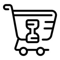 Shopping delay time icon, outline style vector