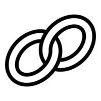 Chain link icon, outline style vector