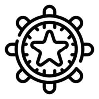 Self-esteem star wheel icon, outline style vector
