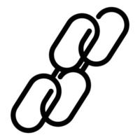 Connection chain icon, outline style vector