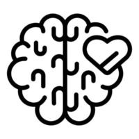 Self-esteem brain icon, outline style vector