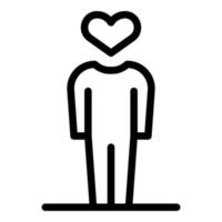 Self-esteem heart icon, outline style vector