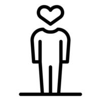 Self-esteem heart icon, outline style vector