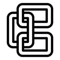 Digital chain icon, outline style vector
