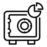 Safe box pie icon, outline style vector
