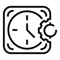 Set working hours icon, outline style vector