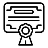 Market certificate icon, outline style vector