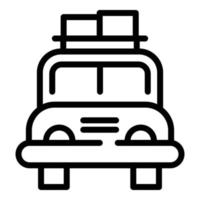 icono de caja de techo de camión antiguo, estilo de contorno vector
